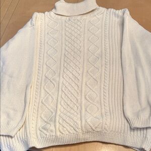 Conrad weekend Women XL sweater 100% cotton white turtleneck good condition